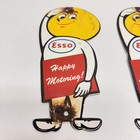 Vintage Esso Oil Drop Happy Motoring Porcelain Sign Service Station Set Of 2