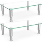 2 Pack Computer Monitor Riser With Height Adjustable Multi Media Desktop Clear