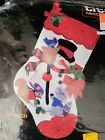 1986 Nip Titan Needlecraft Sequin Felt Christmas Stocking Kit Snowman Nos 