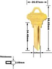 50pcs Brass Finish Uncut Key Blanks Sc4  6sh1  Blank Keys Sc4 Key Blanks