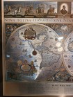 Vintage Framed Foil Blaeu Wall Map Old   New World 30  X 24 