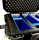 Waterproof Card Storage Black Hard Plastic Briefcase -  3 Row Slotted Psa Cards