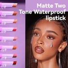 Double Color Lipstick Pearlescent Lipliner Matte Lip Makeup Lasting Moisturizing