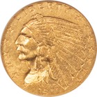 1911  2 50 Indian Gold Quarter Eagle - Ngc Ms-60