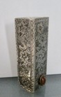 Vintage Floral Etched 800 Silver Carnelian Gemstone Lipstick Holder case Mirror