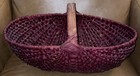Vintage Basket Buttock Large Flat Handle Gathering Primitive Farmhouse Rustic