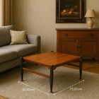 Vintage Coffee Table 1960s Solid Wood Mahogany Veneered Italy