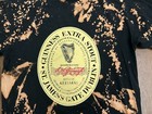 Guinness Mens Size M Black Bleach Tie Dye Beer Graphic Shirt Extra Stout
