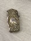 Antique Gilded Metal Match Safe Vesta Raised Scroll Design Marked    essex 123   
