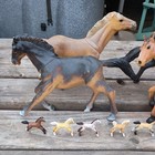 Vintage 1990s Grand Champions Micro Mini Foal Herd Lot Of 8   New Ray 1395 Pvc