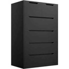 Bedroom Dresser  Black Dresser With 6 Wooden Drawers  Chest Of Drawers With Smoo