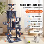 Cat Tree 68 5  Cat Tower With Cat Condos Sisal Scratching Post Dark Grey