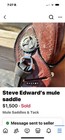 Steve Edward s Ultra Lite Mule Saddle 15  Exceptional Condition