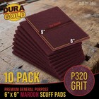Dura-gold 6  X 9  Maroon General Purpose Scuff Pads  Box Of X 9  