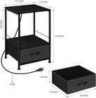 Set Of 2 Nightstand W charging Station Side End Table W storage Drawer Bedroom