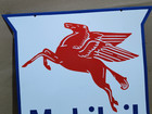 Socony-vacuum Mobil Oil Porcelain Enamel Sign  24 X 24 Inches 2 Sided