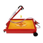 20 Gallon Oil Drain Pan With Pump Foldable Swivel Casters 7 2ft Hose