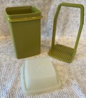 Vintage Tupperware Pickle Keeper Container  1330-2 Three Piece Set Avocado Green