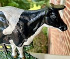 Vintage Heavy Cast Iron Holstein Cow Doorstop Farmhouse Decor  457 Hubley Style