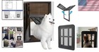 Sturdy Black Screen Door With Doggie Flap  11 2x14 4 Inch - Pet Friendly Access