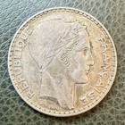 1933 France 20 Francs Silver Coin Km 879 Asw  4372 Oz Silver