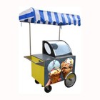 Kolice Gelato Hand Push Cart snack Food Cart street Food Vending Tricycle