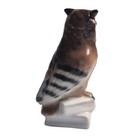 Vintage Ceramic Owl On Books Figurine Brown Wise Owl Statue Decor 4 