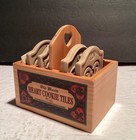 Vintage Brown Bag Cookie Tiles Old World Heart Cookie Tiles  With Recipes