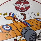 Vintage Flying A Gasoline Sign - Aviation Snoopy Porcelain Gas Pump Sign