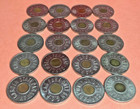 Vintage Assorted Lot Of 20 Parkway Tokens - As Is