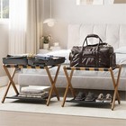 Folding Luggage Rack Guest Room Suitcase Stand Storage Organizer Heavy Duty New