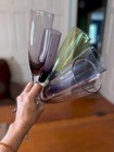 Bouquet Champagne Toasting Flutes 5 Different Colored Stems Glass