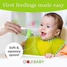 4 Oz Silicone Baby Food Dispensing Spoon 2 Pack - Includes Stopper  green 