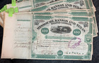 1879 100 Shares Stock Certificate Missouri Kansas Texas Railway Co  Rare Antique