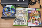 Microsoft Xbox 360 S Slim 4gb Black Console Kinect Model 1439 Bundle 3 Games