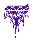 Custom Vinyl Name Diamond Drip Lettering Decal Sticker Personalized Wall Window