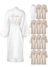 12 Pcs Bridesmaid Kimono Robe Sets Bride Silky Wedding Day Bathrobe With Lace