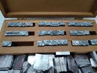 30  Kingsley Machine Co Vtg Die Set Emblems For Hot Foil   Monograms Wood Box 
