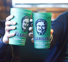 Flanigan   s Set Of 4 Plastic Green Cups 32 Ounces  Including Lids     
