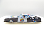 Vintage Japan Tin Litho Friction Police Squad Car P d  5  Long With Siren