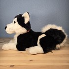 Vintage 18  A a Aurora Black   White Siberian Husky Plush Stuffed Animal Euc 