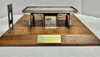 Vintage Texaco Gas Station Pewter Model W  Wood Base Miniature- Southern Mn Oil