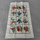 Nos 2 Vintage Linen Kitchen Tea Towels Assorted Fruit Granny Cottage Core Sweet