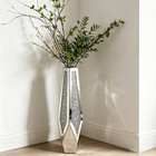 34  Tall Crushed Diamond Floor Vase Crystal Mirror Glass Vases For Home Decor