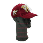 Masonic Shriner Maroon Cap     Handcrafted With Star Emblem  Rhinestones   Bullion