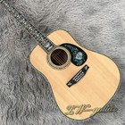 Deluxe Edition D-type Acoustic Guitar Abalone Inlay Solid Spruce Ebony Fretboard