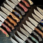 8  Rainrop Damascus Steel Drop Point Skinner Set Of 20 A 10