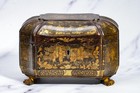 Lovely Antique Chinoiserie Asian Lacquer Decorative Victorian Box Home Decor