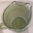 Green    spaghetti    glass Pitcher 1950s Spiral Art Pattern 9 In  64 Oz     