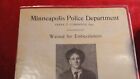Original 1910  wanted For Embezzlement  Poster  Minneapolis Police Dept 
